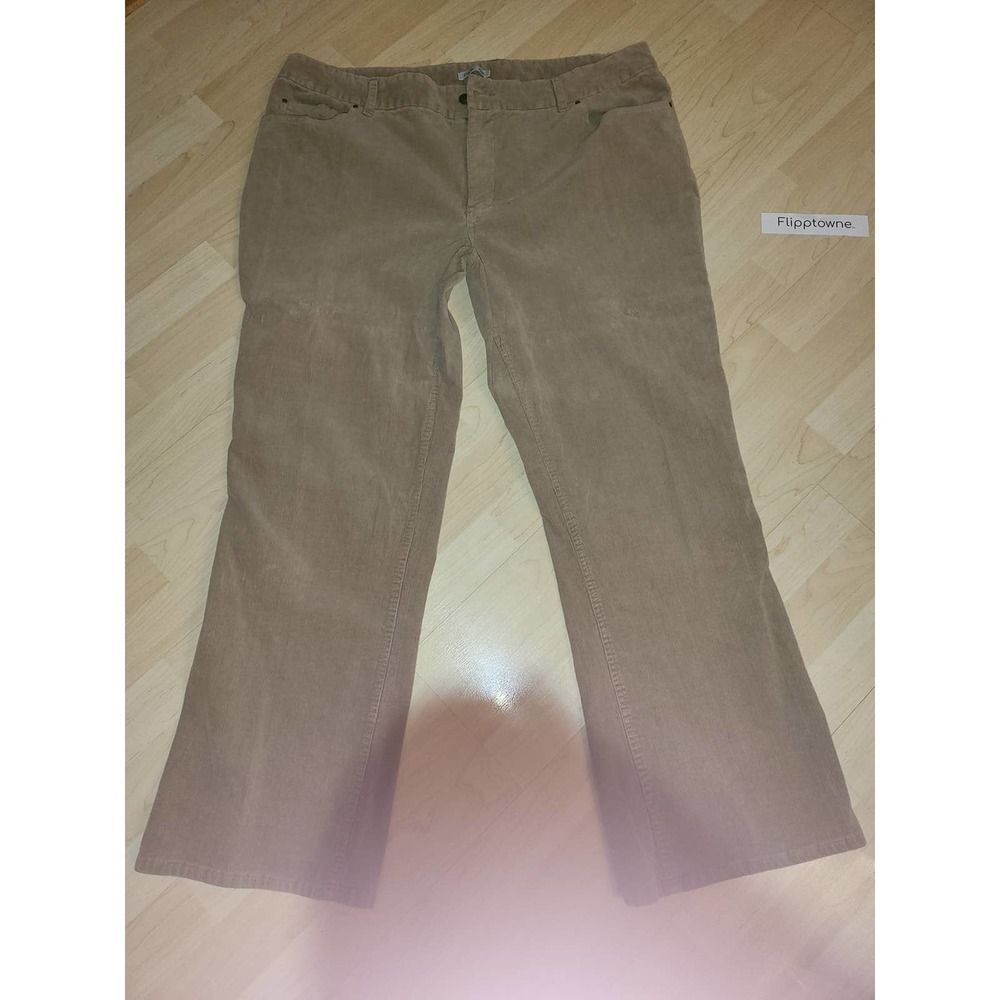 Per Se Corduroy Bootcut Pants Tan / Brown womens size 18 EUC